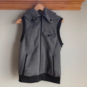 BURTON hooded Star Vest black gray womens medium